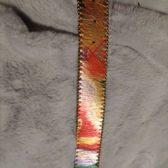 Belts by Simon metallic multi colored leather belt large - Picture 5 of 16